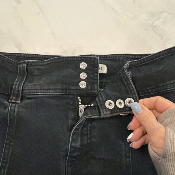 Utility Cargo Streetwear Y2K Urban Outfitters Black Denim Cargo Mini Skirt Lg - Picture 2 of 7